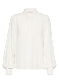 Langarmbluse Kaffe "Langarm-Bluse KAdorit", Damen, Gr. 46, wei&szlig; (chalk), Obermaterial: 58% Polyester PES. 42% Viskose CV., Blusen Langarmbluse
