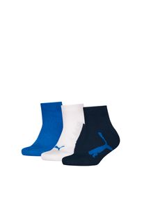 Kurzsocken Puma "Puma KIDS BWT QUARTER 3P", M&auml;dchen, Gr. 27-30, wei&szlig; (navy, wei&szlig;, strong blau), Obermaterial: 68% Baumwolle, 15% Polyamid, 15% Polyester, 2% Elasthan, unifarben, Socken Kurzsocken, mit verst&auml;rkter Zehenkonstruktion