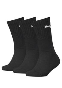 Socken Puma "Puma KIDS CREW SOCK 3P", M&auml;dchen, Gr. 31-34, Sockengr&ouml;&szlig;e, schwarz (3x schwarz), Baumwollmischung, Elasthan, Polyamid, unifarben, elastisch, Socken Socken, Junior mit klassischer Rippe