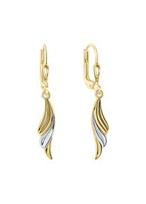 Paar Ohrh&auml;nger Firetti "Schmuck Geschenk Gold 585 Ohrschmuck Ohrringe Feder oder Wellenform", gelbgoldfarben, wei&szlig;goldfarben, Ohrringe, Damen, Gelbgold 585, Paar Ohrh&auml;nger