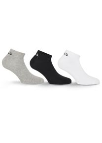 Socken Fila "UNISEX INVISIBLE PLAIN SOCKS", Damen, Gr. 35-38, wei&szlig; (schwarz, grau, wei&szlig;), Baumwolle, Elasthan, Polyester, bedruckt, unifarben mit Farbeinsatz, elastisch, Socken Socken, mit eingestricktem Logo an der Ferse