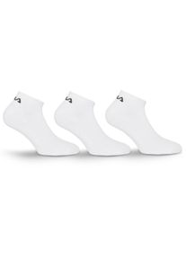 Socken Fila "UNISEX INVISIBLE PLAIN SOCKS", Damen, Gr. 39-42, wei&szlig;, Baumwolle, Elasthan, Polyester, unifarben, elastisch, Socken Socken, mit eingestricktem Logo an der Ferse