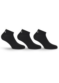 Socken Fila "UNISEX INVISIBLE PLAIN SOCKS", Damen, Gr. 39-42, schwarz (3x schwarz), Baumwolle, Elasthan, Polyester, unifarben, elastisch, Socken Socken, mit eingestricktem Logo an der Ferse