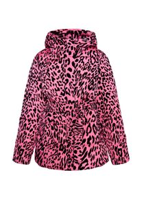 Faina Gewatteerd jasje met luipaardprint Dames Roze Leeuw