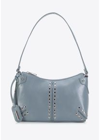Wittchen Dames schoudertas met klinknagels, blauw, eco-leer