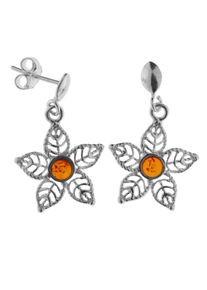 Paar Ohrh&auml;nger OSTSEE-SCHMUCK "- Bl&uuml;te - Silber 925/000 - Bernstein" Gr. 28, silber (silber 925, silberfarben, wei&szlig;), Ohrringe, Damen, Silber 925 (Sterlingsilber), Paar Ohrh&auml;nger