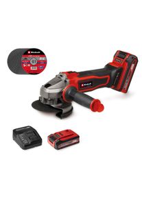 Akku-Winkelschleifer Einhell "TE-AG 18/125-2 Li (1x4,0Ah)", schwarz (schwarz, rot), B:24,1cm H:11,3cm L:29,6cm, Schleifmaschinen, Akku-Winkelschleifer, Inkl. Akku und Ladeger&auml;t
