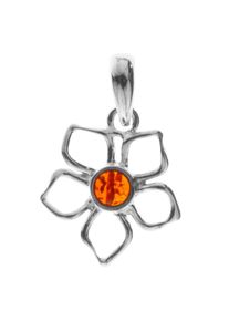 Kettenanh&auml;nger OSTSEE-SCHMUCK "- Bl&uuml;te 17 mm - Silber 925/000 - Bernstein" Gr. 26, silber (silber 925, silberfarben, wei&szlig;), Schmuckanh&auml;nger, Damen, Silber 925 (Sterlingsilber), Kettenanh&auml;nger