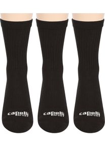 Sportsocken CAPELLI SPORT, Damen, Gr. XS (31/33), schwarz-wei&szlig; (schwarz, wei&szlig;), Baumwolle, Elasthan, Polyester, unifarben, normal, Socken Sportsocken, mit Logopr&auml;gung an der Fu&szlig;vorderseite
