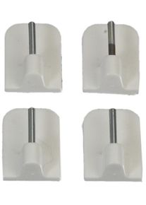 Klebetr&auml;ger Liedeco, wei&szlig;, B:1,7cm H:2,4cm, Kunststoff, Metall, Sichtschutzbefestigungen, Klebetr&auml;ger, f&uuml;r Vitragen-Bistrostangen
