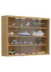 Wandregal Vcm "H&auml;ngevitrine Wandvitrine Sammel Deko Agisa M", braun (buche), B:57cm T:10cm, Regale, Wandregal