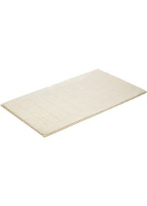 Badematte Vossen "Exclusive" Gr. 4, wei&szlig; (ivory), H:20mm, Baumwolle, Badematten, Badematte, Badteppich, Uni-Farben, Karo Muster, Hoch-Tief Effekt, reine Baumwolle