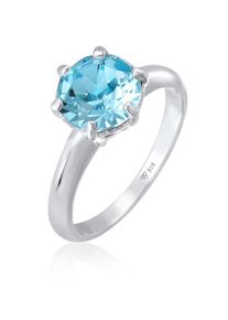 Silberring Elli "Ring Solit&auml;r Kristalle 925 Silber" Gr. 54, blau, Fingerringe, Damen, 54, Silber 925 (Sterlingsilber), Silberring