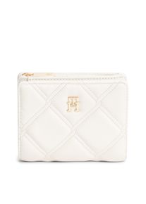 Geldb&ouml;rse Tommy Hilfiger "TH FEMININE BIFOLD", Damen, creme, Lederimitat, Kleinlederwaren Geldb&ouml;rse, Damen Geldbeutel, Portemonnaie mit goldfarbenem TH-Logoelement