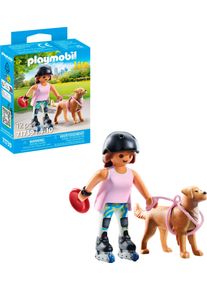 Konstruktions-Spielset Playmobil "Inlinerin mit Retriever (71739), Playmobil My Life", bunt, Spielbausteine, Kinder, Kunststoff, Konstruktions-Spielset