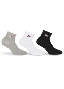 Kurzsocken Fila "UNISEX QUARTER PLAIN SOCKS", M&auml;dchen, Gr. 35-38, bunt (classic, mix), Baumwollmischung, meliert, unifarben, normal, Socken Kurzsocken, mit eingestrickem Logo
