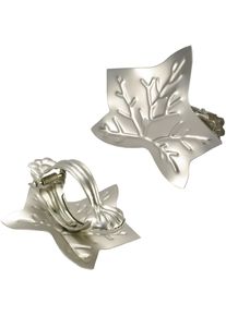 Dekoklammer Liedeco "Blatt", silber (silberfarben), 2 Stk., Metall, Gardinenbefestigungen, Dekoklammer, f&uuml;r Gardinen, Vorh&auml;nge