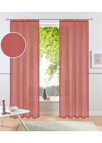 Gardine OTTO HOME "XANA" Gr. 1, orange (terra), B:145cm H:145cm, Voile, Polyester, Gardinen, Gardine, Bestseller, einfarbig, 1 bzw. 2 Schals, pflegeleicht, Beststeller