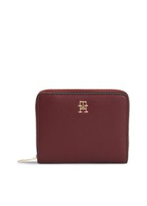 Geldb&ouml;rse Tommy Hilfiger "TH ICON MED ZA W/ FLAP SEASONAL", Damen, braun, Lederimitat, Basic, Kleinlederwaren Geldb&ouml;rse, Damen Geldbeutel, Portemonnaie mit Logoschriftzug