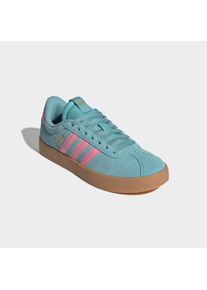 Sneaker adidas Sportswear "VL COURT 3.0", Damen, Gr. 43, mint ton, bliss pink, gold metallic, Leder, Synthetik, Schuhe Sneaker, inspiriert vom Design des adidas samba