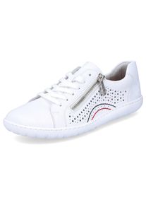Sneaker Rieker, Damen, Gr. 39, wei&szlig;, Leder, Schuhe Sneaker, mit seitlicher Perforation