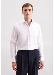 Businesshemd Seidensticker "Schwarze Rose", Herren, Gr. XXL (46), normale &Auml;rmell&auml;ngen, wei&szlig;, 100% Baumwolle, unifarben, regular fit, 2-Knopf-Manschette, Hemden Businesshemd, Regular 1/1 Kentkragen Uni