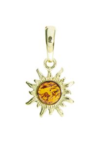 Kettenanh&auml;nger OSTSEE-SCHMUCK "OSTSEE-SCHMUCK Anh&auml;nger Sonne 14 mm Anh&auml;nger Sonne 14 mm", gelb (wei&szlig;, neutral), Schmuckanh&auml;nger, Damen, 24x14mm, Silber 925 (Sterlingsilber), 1,5 g, Kettenanh&auml;nger