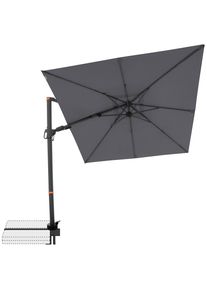 Doppler Ampelschirm, Anthrazit, Metall, Textil, 210x210 cm, 360&deg; drehbar, h&ouml;henverstellbar, stabile Strebegelenke, UV-best&auml;ndig, wetterbest&auml;ndig, Sonnenschutz, Sonnenschirme