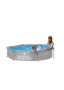 Pool, Grau, Metall, Kunststoff, Uni, 51 cm, Freizeit & Co, Pools & Wasserspa&szlig;, Pools, Aufstellpools