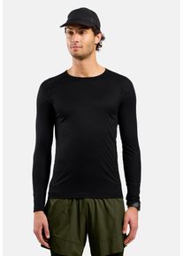 Funktionsshirt Odlo "BL TOP crew neck l/s-ACTIVE LIGHT", Herren, Gr. S, schwarz, Obermaterial: 100% Polyester, normal, Rundhals, Shirts Funktionsshirt, Kurzarm, Rundhalsausschnitt
