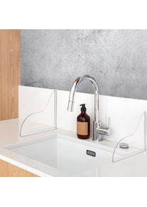 2Pcs Transparent Acrylic Splash Guard for Kitchen Sink Bathroom Washbasin Tub Splash Protection Water Containment Barrier