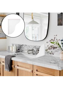 2Pcs Silicone Bathtub Splash Guard White Self-Adhesive Waterproof Strip for Shower Corner Edge Protection Prevent Water