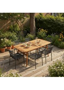 Gartensessel-Set Nardo 2-er Dunkelgrau aus Textil/Metall