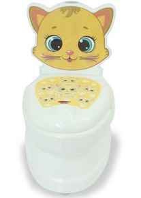 Toilettentrainer Jamara "Meine kleine Toilette, Katze", Baby, wei&szlig; (wei&szlig;, katze), Kunststoff, T&ouml;pfchen Toilettentrainer, mit Sp&uuml;lsound und Toilettenpapierhalter