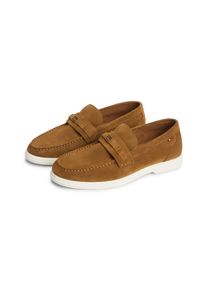 Loafer Tommy Hilfiger "LIGHT SUEDE FLAG HARDWARE LOAFER", Herren, Gr. 46, braun, Veloursleder, Schuhe Loafer, Slipper, Schlupfschuh, mit modischem Zierriegel und Ziern&auml;hten