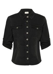 Jeansbluse Cream "Jeanshemd CRUniforma", Damen, Gr. 38, schwarz (schwarz washed denim), Obermaterial: 63% Baumwolle CO. 35% Polyester PES. 2% Elasthan EL., Blusen Jeansbluse