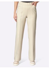 B&uuml;gelfaltenhose Heine, Damen, Gr. 34, Normalgr&ouml;&szlig;en, beige (sand), 89% Polyester, 11% Elasthan, unifarben, Hosen B&uuml;gelfaltenhose