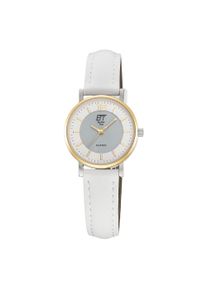 Solaruhr ETT, wei&szlig;, Armbanduhren, Damen, Solaruhr, Armbanduhr, Damenuhr, Lederarmband, analog
