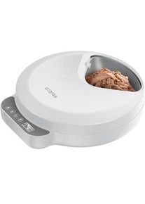 Rojeco 4-Meal Cat Feeder - Button Version with 2 Ice Packs (White)