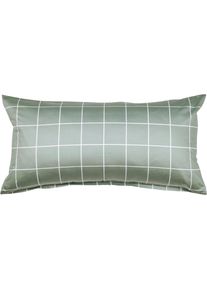 Kissenbezug Janine "modernclassic 39025, Mako-Satin aus 100% Baumwolle", gr&uuml;n (salbeigr&uuml;n), B:40cm L:80cm, Mako-Satin, Obermaterial: 100% Baumwolle, Kissenbez&uuml;ge, Kissenbezug, mit Rei&szlig;verschluss, in Gr. 40x80 oder 80x80 cm, mit Karos und Streifen