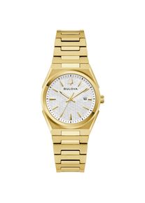 Quarzuhr Bulova "Classic", gold (goldfarben, wei&szlig;), Armbanduhren, Damen, Quarzuhr, Armbanduhr, Damenuhr, Edelstahlarmband, analog, Big Date