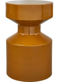Beistelltisch Woood "Ferry mit Chromoberfl&auml;che und Metallkonstruktion B 30 x T 30 x H 47 cm", gelb, honiggelb, gelb, B:30cm H:47cm T:30cm, Tische, Beistelltisch