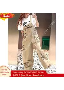Hello Kitty Design Retro Trendy and Stylish Loose-Fitting Casual Overalls for Women