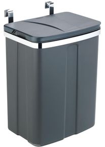 M&uuml;lleimer Wenko "T&uuml;r-Abfalleimer", grau (grau, wei&szlig;), B:26cm H:34cm T:17cm, Polypropylen, M&uuml;lleimer, M&uuml;lleimer, zum Einh&auml;ngen in Schrank und Schublade, 12 L