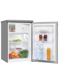 Exquisit K&uuml;hlschrank "KS16-4-HE040E", Energieeffizienz: E, silber (edelstahl optik), B:55cm H:85,5cm T:57cm, K&uuml;hlschr&auml;nke, Platzsparend & praktisch: 109 L Mini-Kombi mit Gefrierfach, K&uuml;hlschrank