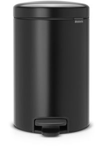 M&uuml;lleimer Brabantia "NewIcon Treteimer, 12L", schwarz (matt schwarz), B:25,1cm H:41,1cm T:33,8cm &Oslash;:25,1cm, Kunststoff, Metall, M&uuml;lleimer, M&uuml;lleimer, sanft schlie&szlig;ender Deckel, mit leichter Pedalbedienung