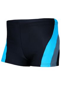 Badehose AQUARTI "Badehose Jungen Kinder Badehose Seitliche Paspel", Jungen, Gr. 164, N-Gr, schwarz (schwarz, grau, hellblau), Obermaterial: 80% Polyamid PA. 20% Elasthan EL., Badehosen Badehose