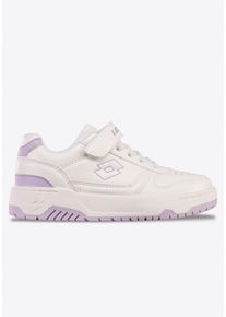 Sneaker Lotto, M&auml;dchen, Gr. 34, wei&szlig; (wei&szlig;, lila), Synthetik, Textil, Schuhe Sneaker