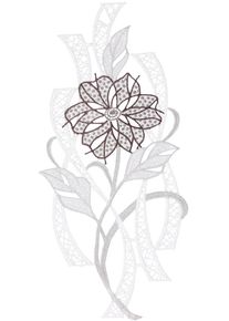 Fensterbild "Fensterbild "Moderne Bl&uuml;te" farbig", bunt, B:16cm H:37cm, Polyester, W. REUTER & SOHN - PLAUENER SPITZE, Fensterbilder, Fensterbild