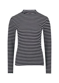 3/4-Arm-Shirt Zero "Ringelshirt mit Stehkragen", Damen, Gr. 42, blau (dunkelblaucream), Obermaterial: 95% Baumwolle CO(Bio). 5% Elasthan EL., Shirts 3/4-Arm-Shirt